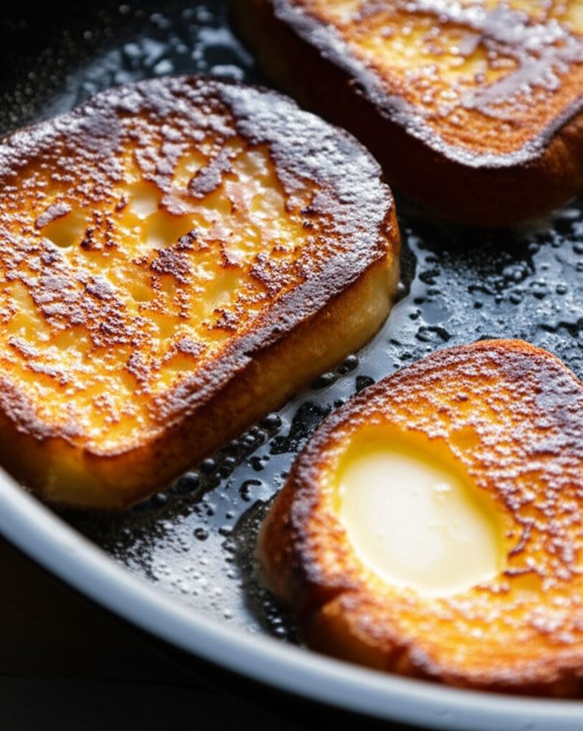 버터에 노릇하게 구워지는 프렌치토스트