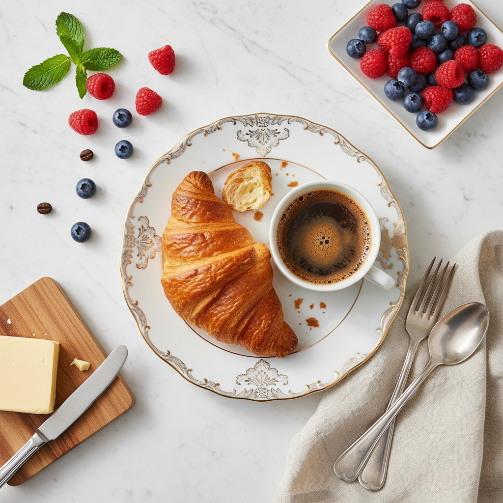 크루아상과 커피