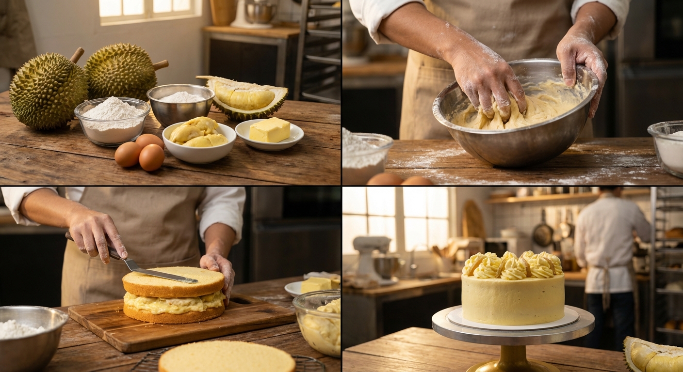 두리안 케이크 만들기