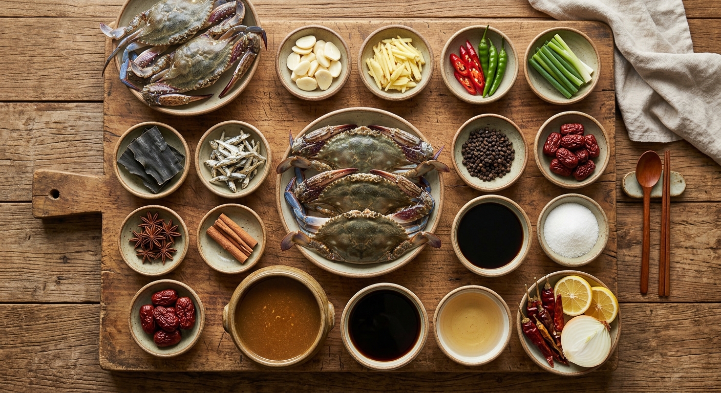 Key ingredients for 간장게장