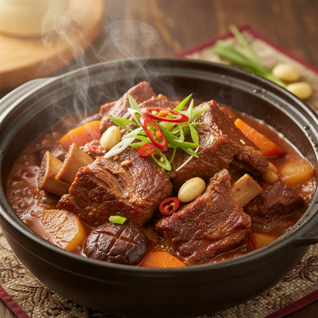 정성스럽게 완성되어 가는 갈비찜