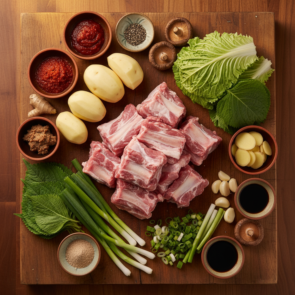 Key ingredients for 감자탕