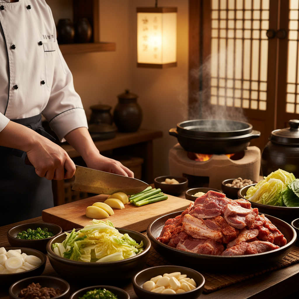 Preparing and seasoning the ingredients