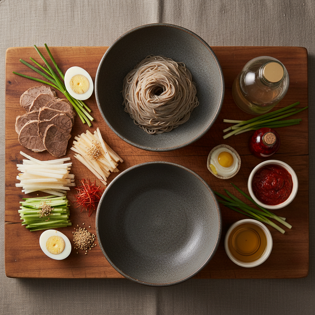 Key ingredients for 냉면