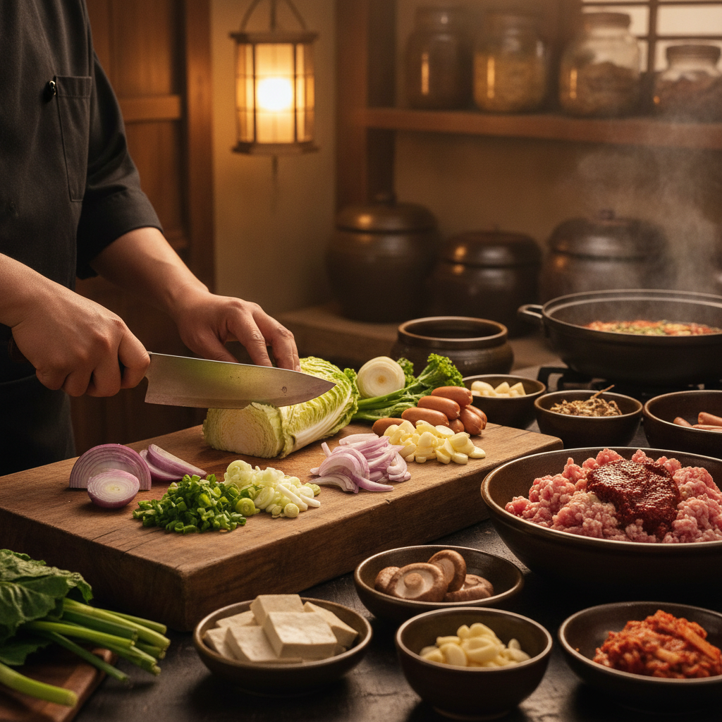 재료 손질과 밑준비 과정