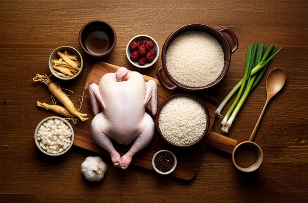 Key ingredients for 삼계탕