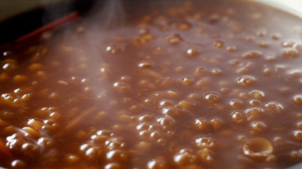 정성스럽게 완성되어 가는 수정과