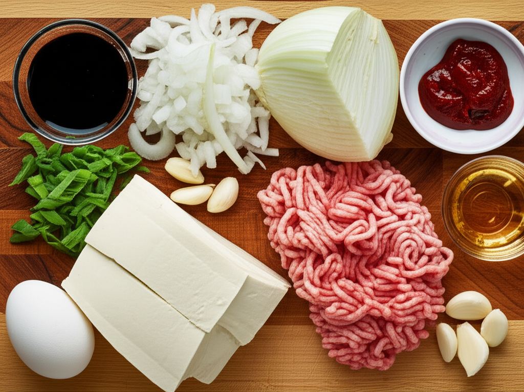 순두부찌개의 주요 재료들