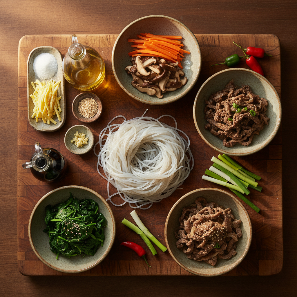 Key ingredients for 잡채