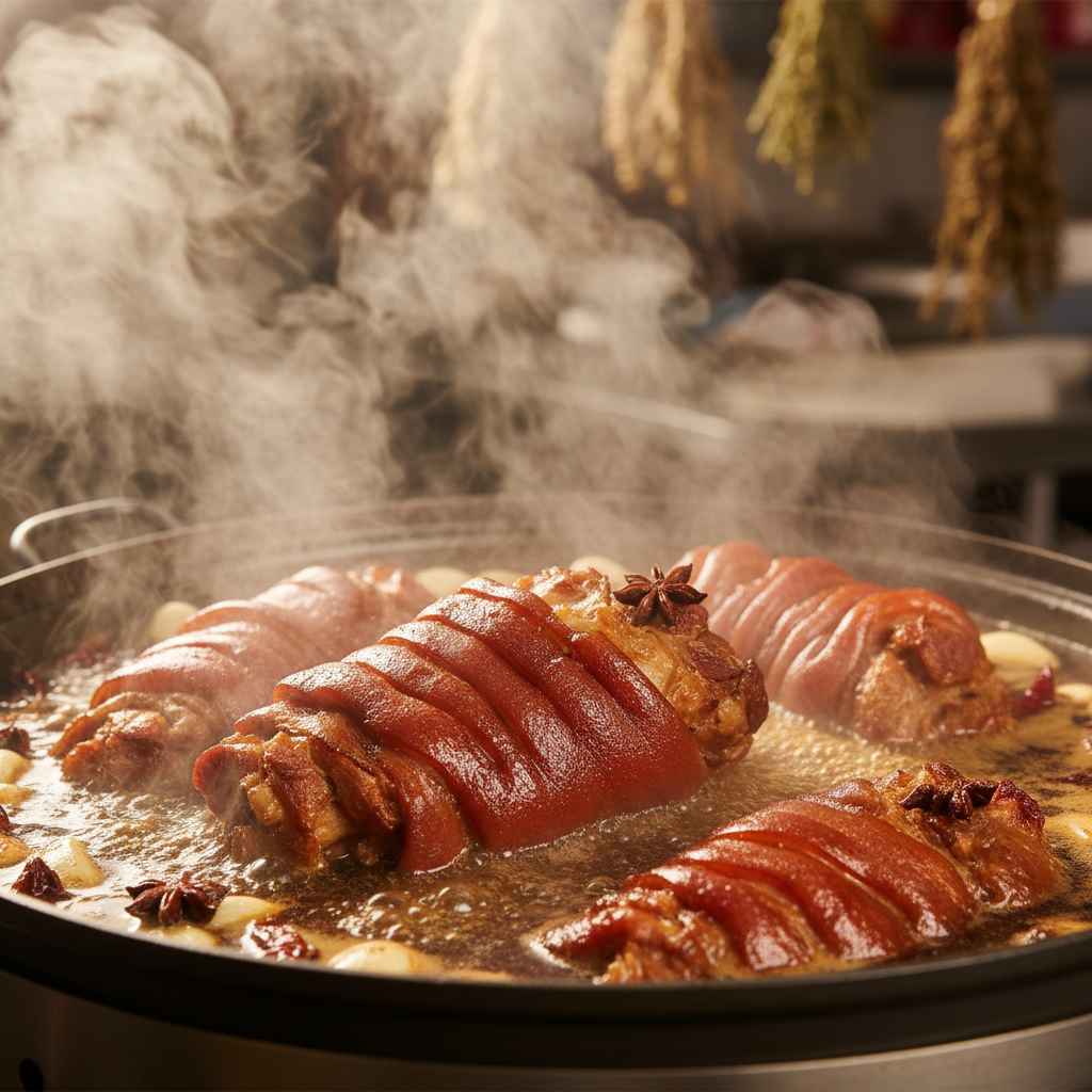 정성스럽게 완성되어 가는 족발