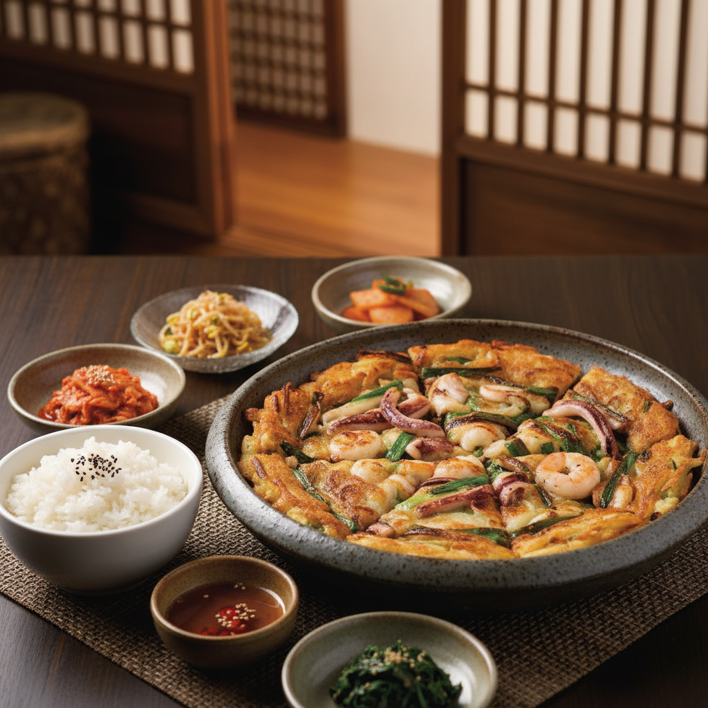 완성된 해물파전