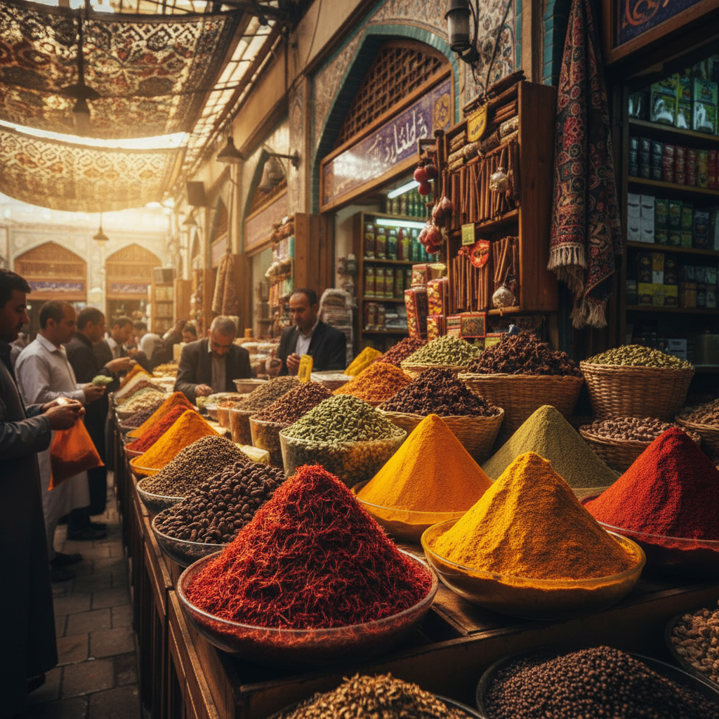 향신료 시장의 사프란