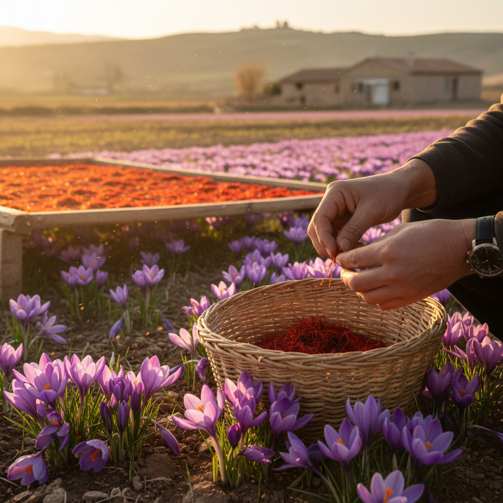 사프란 재배와 수확 과정