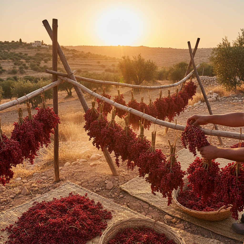 수막(sumac) 재배와 수확 과정