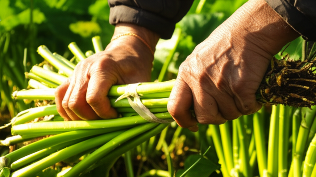 와사비 재배와 수확 과정