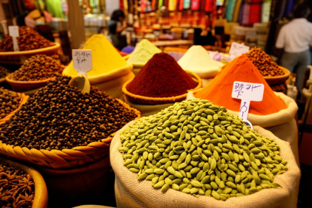 향신료 시장의 카르다몸