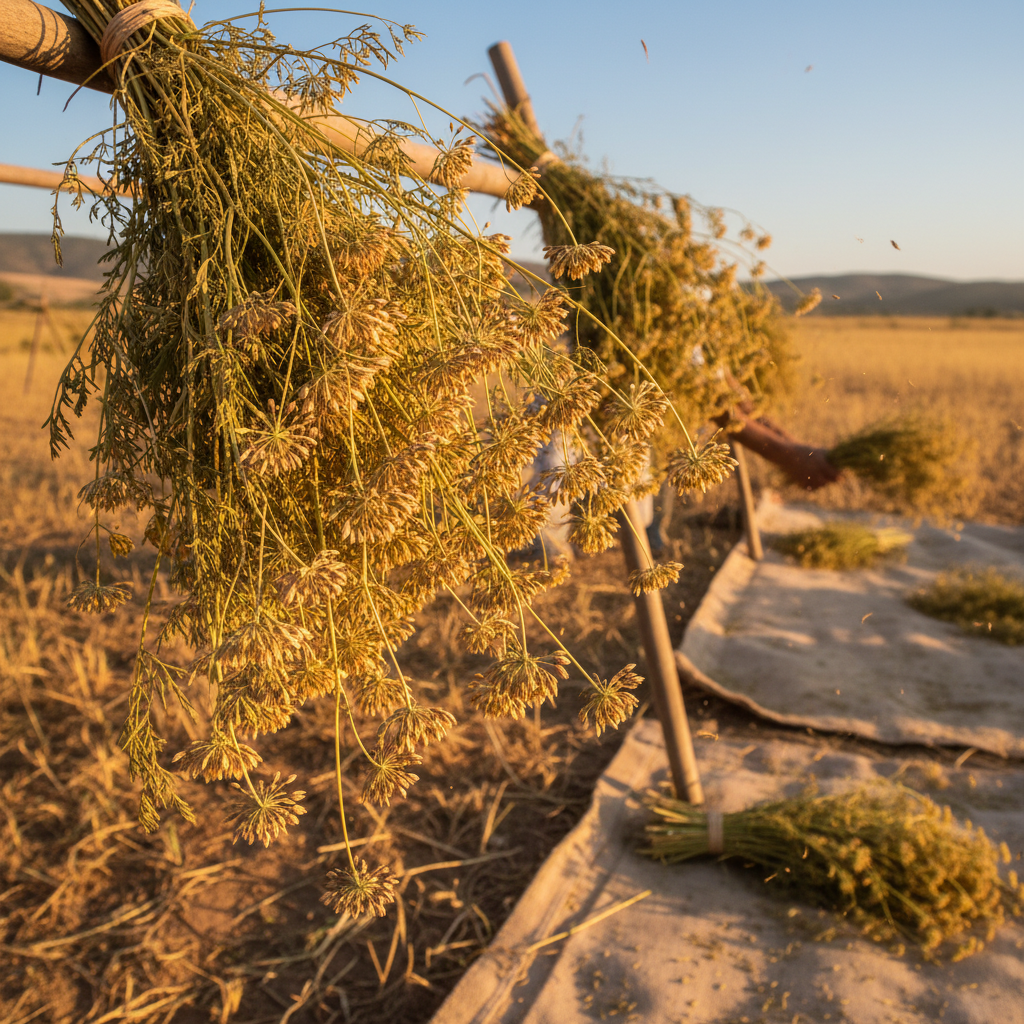 큐민 재배와 수확