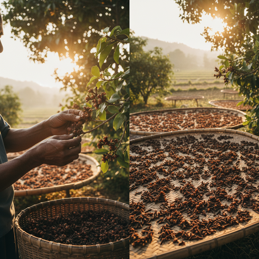 클로브(정향) 재배와 수확 과정