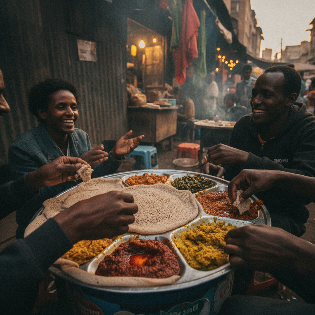 Enjoying 인제라 like a local in Ethiopia