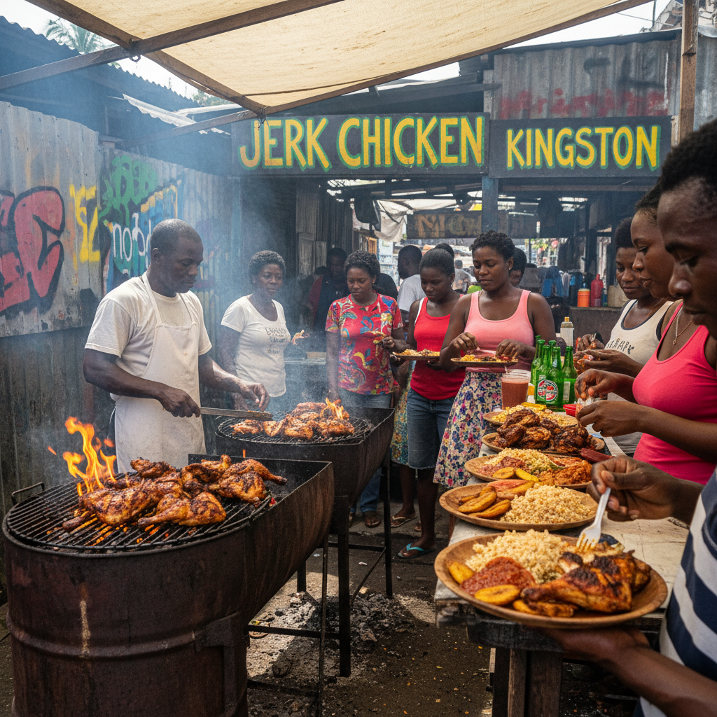 현지에서 즐기는 저크치킨