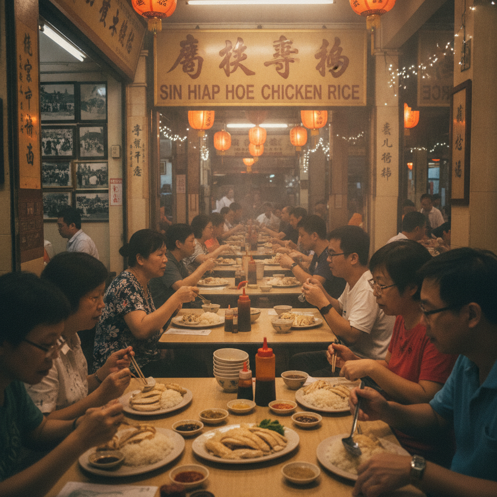 Cultural scene of 치킨라이스 in Singapore