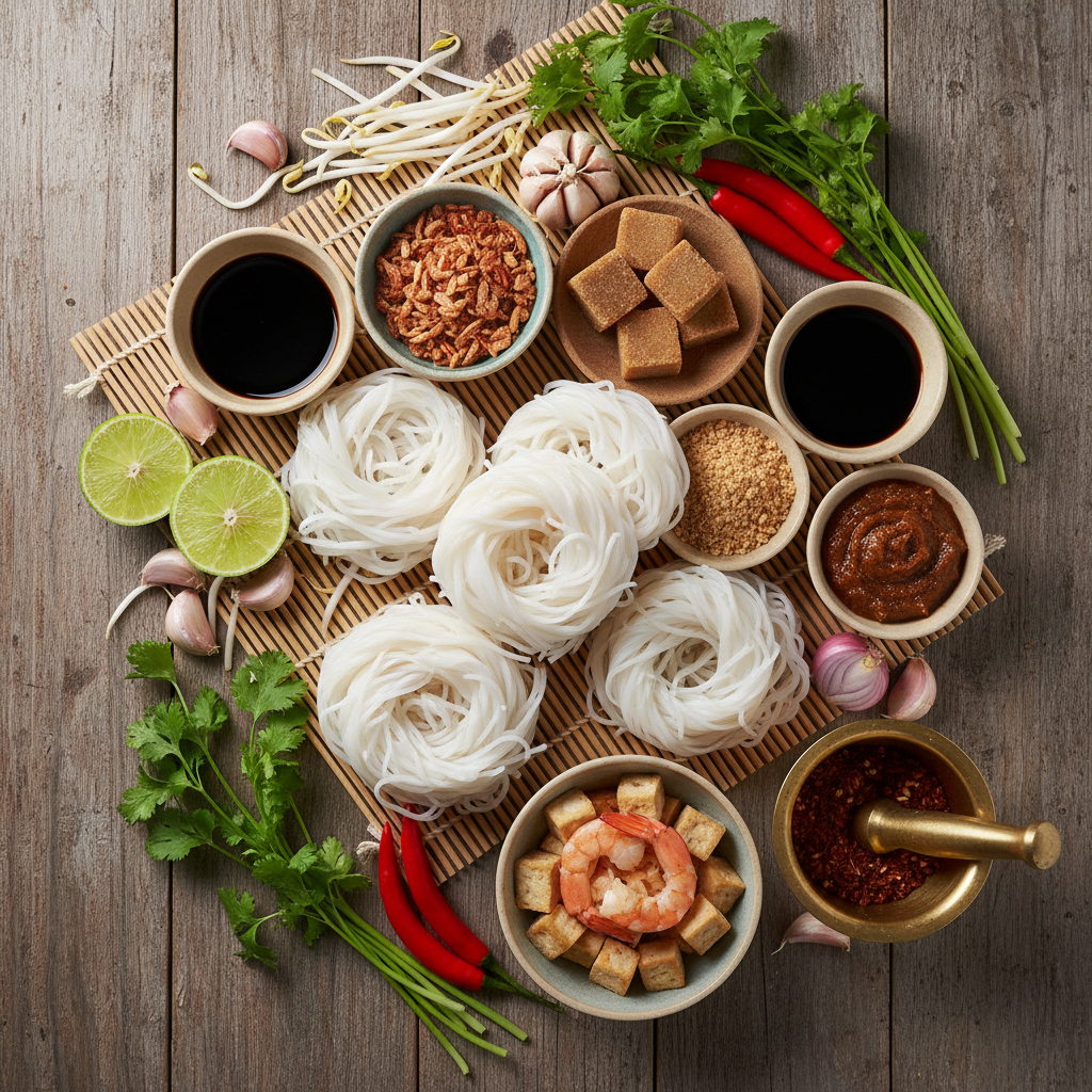 팟타이의 핵심 재료들