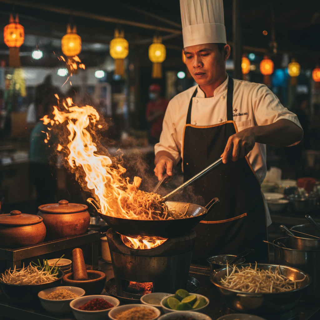 팟타이 조리 과정
