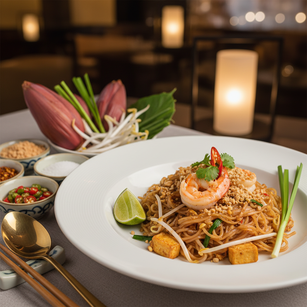 완성된 팟타이 한 접시