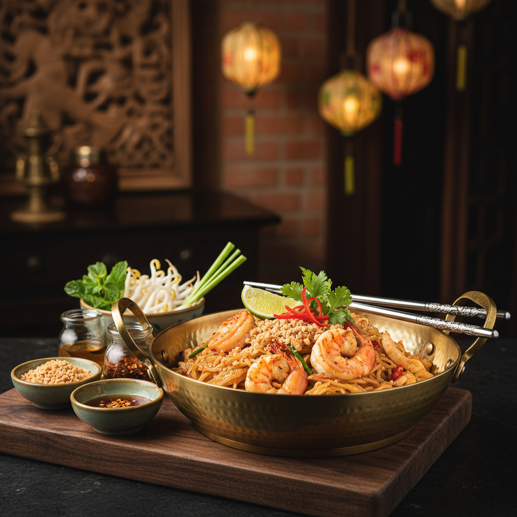 완성된 팟타이 한 접시