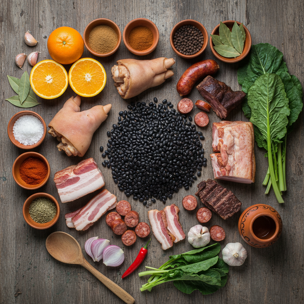 페이조아다의 핵심 재료들