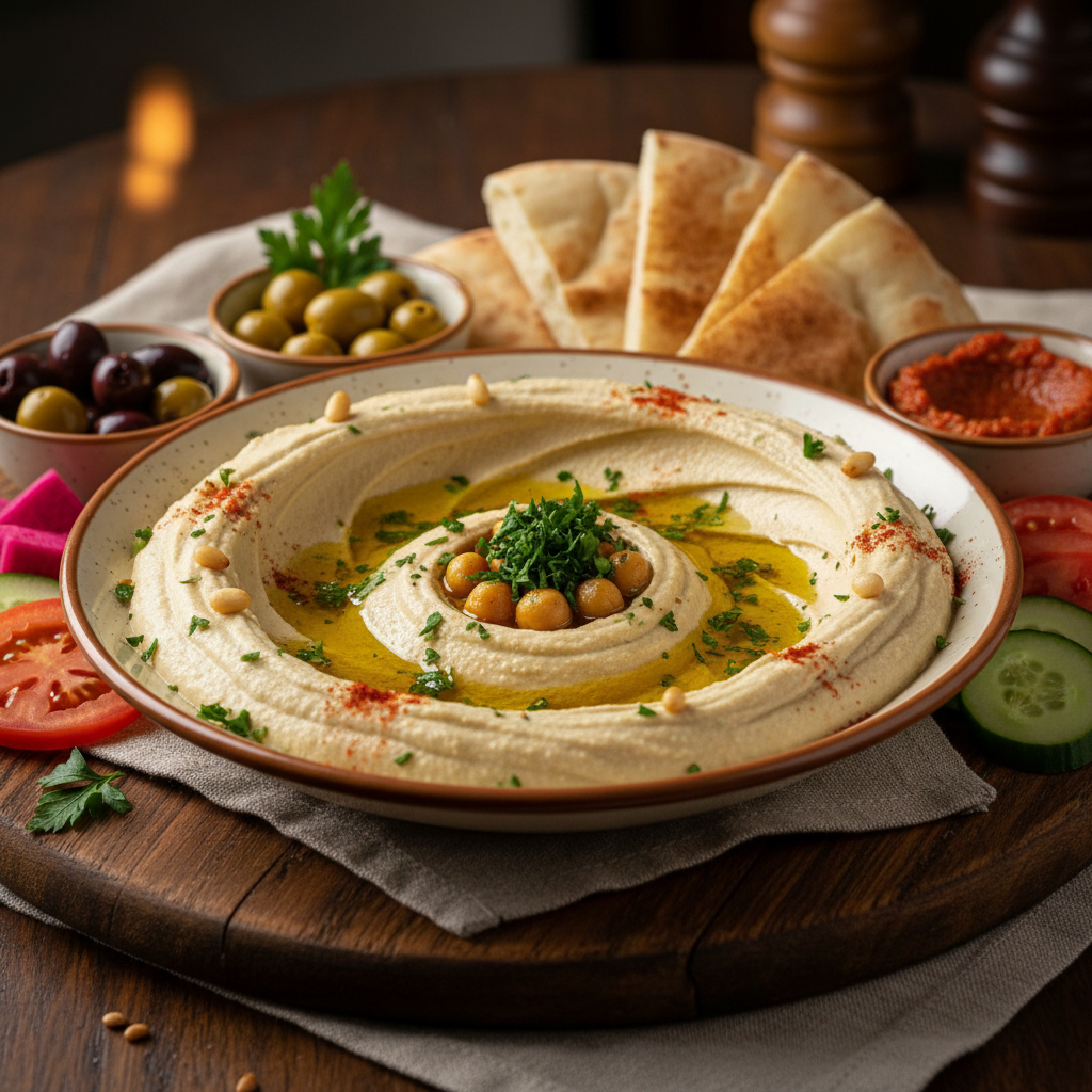 완성된 후무스 한 접시